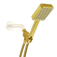 Main Image Handheld Square Shower Head Set Brushed Gold  / 2.5 - The Shower Head Store