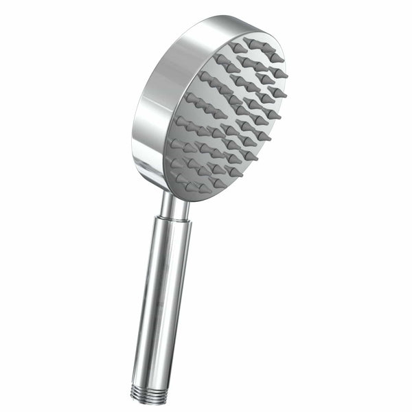 (Side Chrome) All Metal Hand Held Shower Head, 4 Inch Spray Wand, No Flow Restrictor | Made from 304 Stainless Steel with Silicone Nozzles | Works With All Hoses, Slide Bars & Wall Mount Holders Chrome / 2.5 GPM - The Shower Head Store