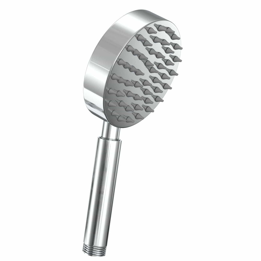 (Side Chrome) All Metal Hand Held Shower Head, 4 Inch Spray Wand, No Flow Restrictor | Made from 304 Stainless Steel with Silicone Nozzles | Works With All Hoses, Slide Bars & Wall Mount Holders - The Shower Head Store