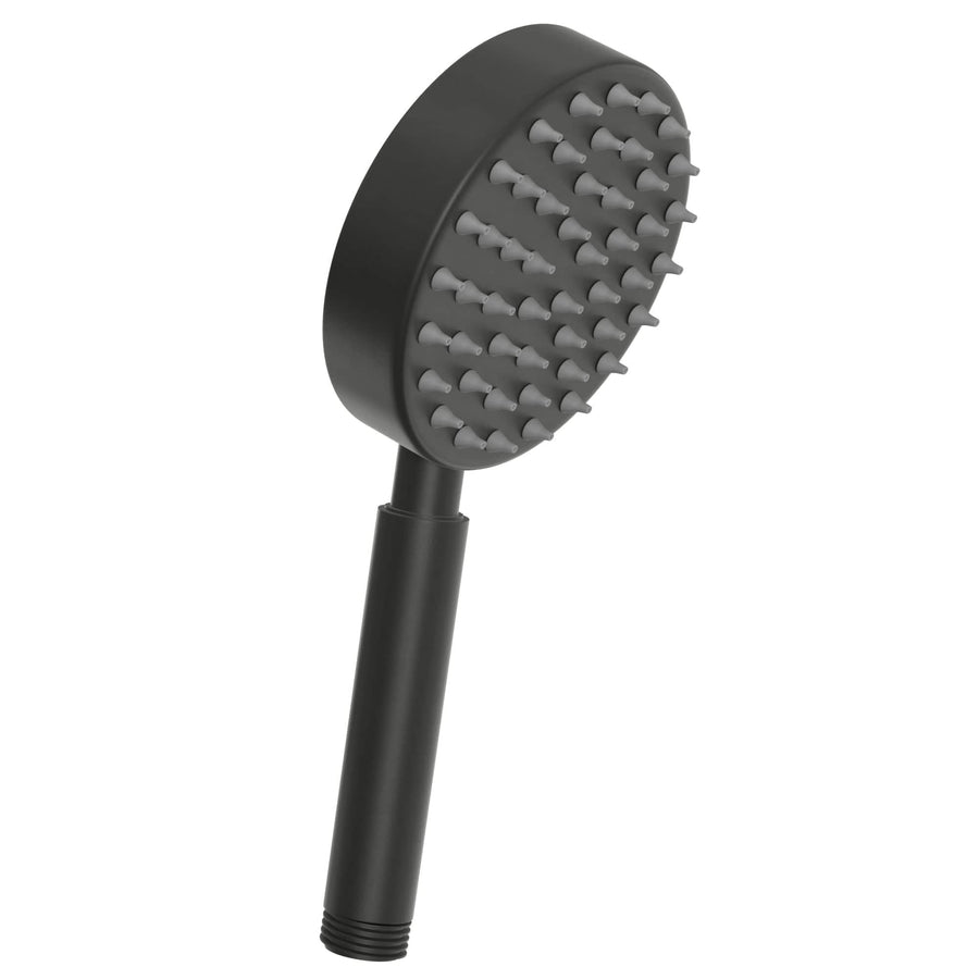 (Side Matte Black) All Metal Hand Held Shower Head, 4 Inch Spray Wand, No Flow Restrictor | Made from 304 Stainless Steel with Silicone Nozzles | Works With All Hoses, Slide Bars & Wall Mount Holders - The Shower Head Store