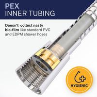 Silicone Inner Tubing Shower Hose Attachment for Shower Head 108 Inch Chrome - The Shower Head Store