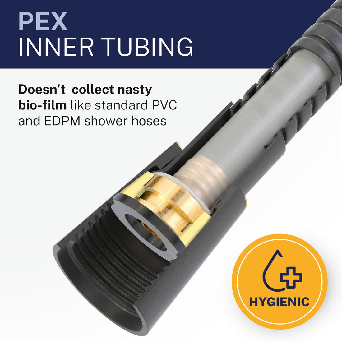 Inner Tubing HammerHead Showers 72-Inch Shower Hose Main Image Matte Black - The Shower Head Store