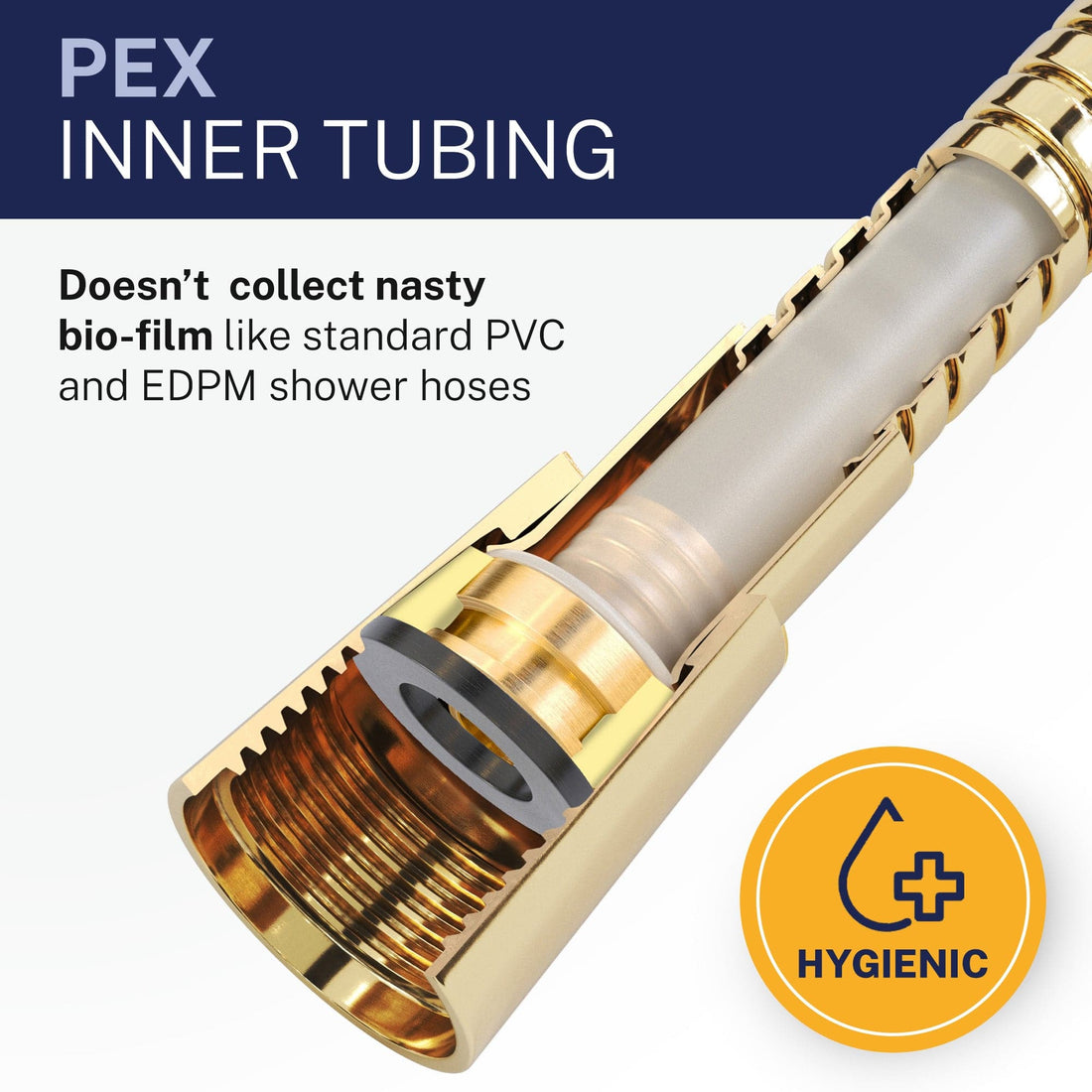 Inner Tubing 72-Inch Shower Hose Main Image Polished Brass / 72 Inches - The Shower Head