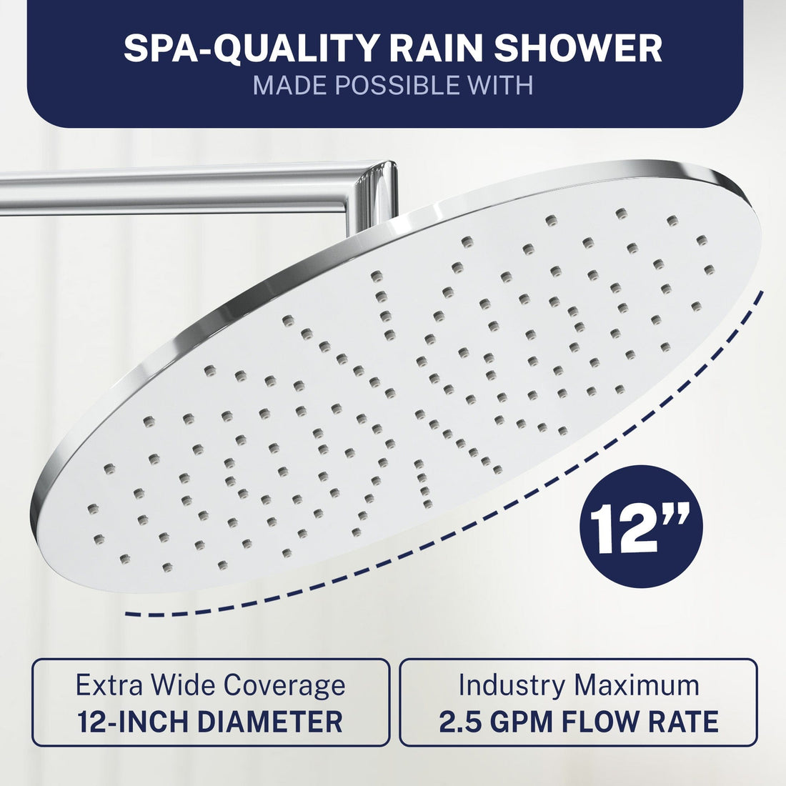 Spa Quality 2-Handle Valve and Trim Shower System with Dual Shower Head and Slide Bar Chrome / 2.5 - The Shower Head Store