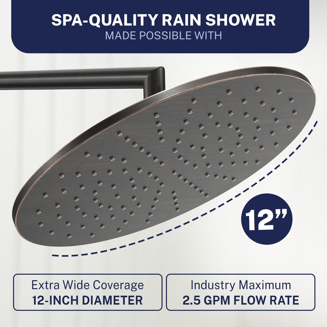 Spa Quality 2-Handle Valve and Trim Shower System with Dual Shower Head and Slide Bar Oil Rubbed Bronze  / 2.5 - The Shower Head Store