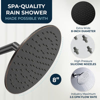 Spa Quality Steve White Bundle - 2H Valve and Trim Slide Bar with 1-Spray and 8-inch Rain Shower Head Oil Rubbed Bronze  / 2.5 - The Shower Head Store