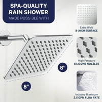 Spa Quality Square Dual Shower Head Set Chrome / 2.5 - The Shower Head Store