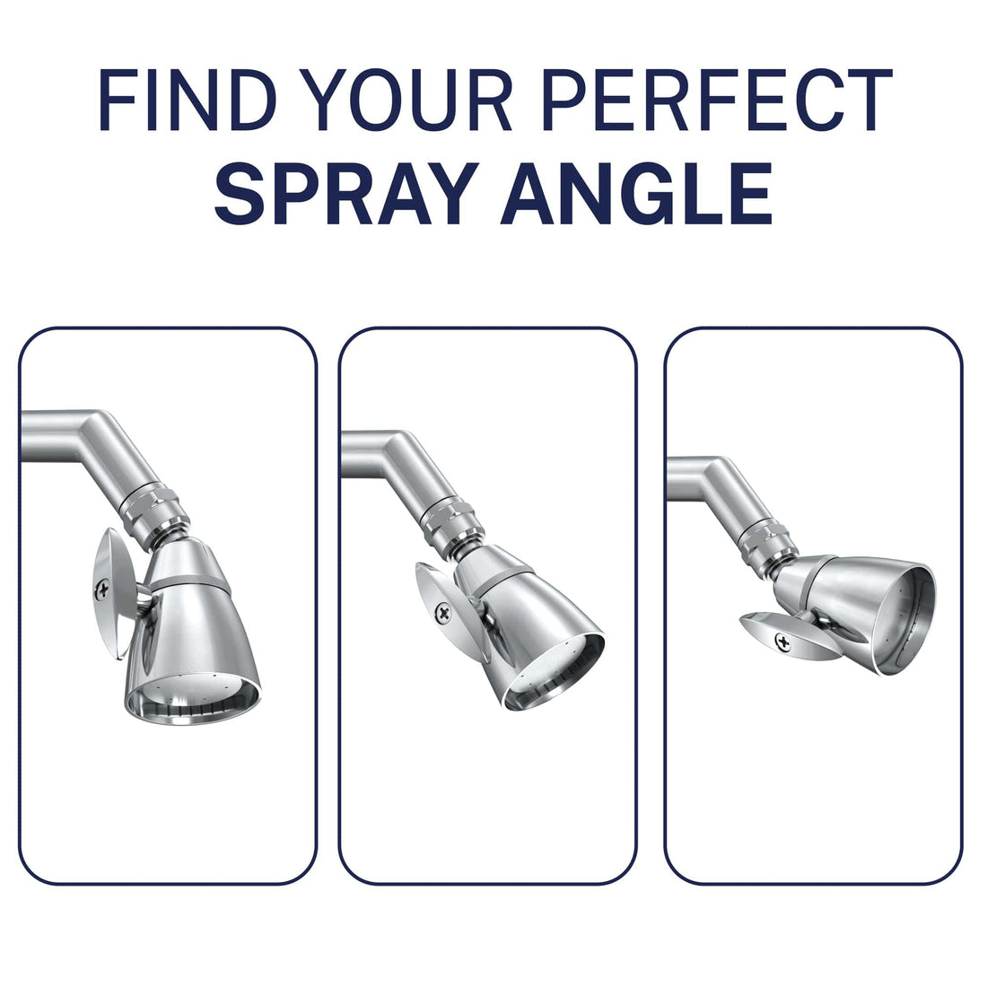 Spray Angle All Metal 2-Inch High Pressure Shower Head Chrome / 2.5 GPM - The Shower Head Store