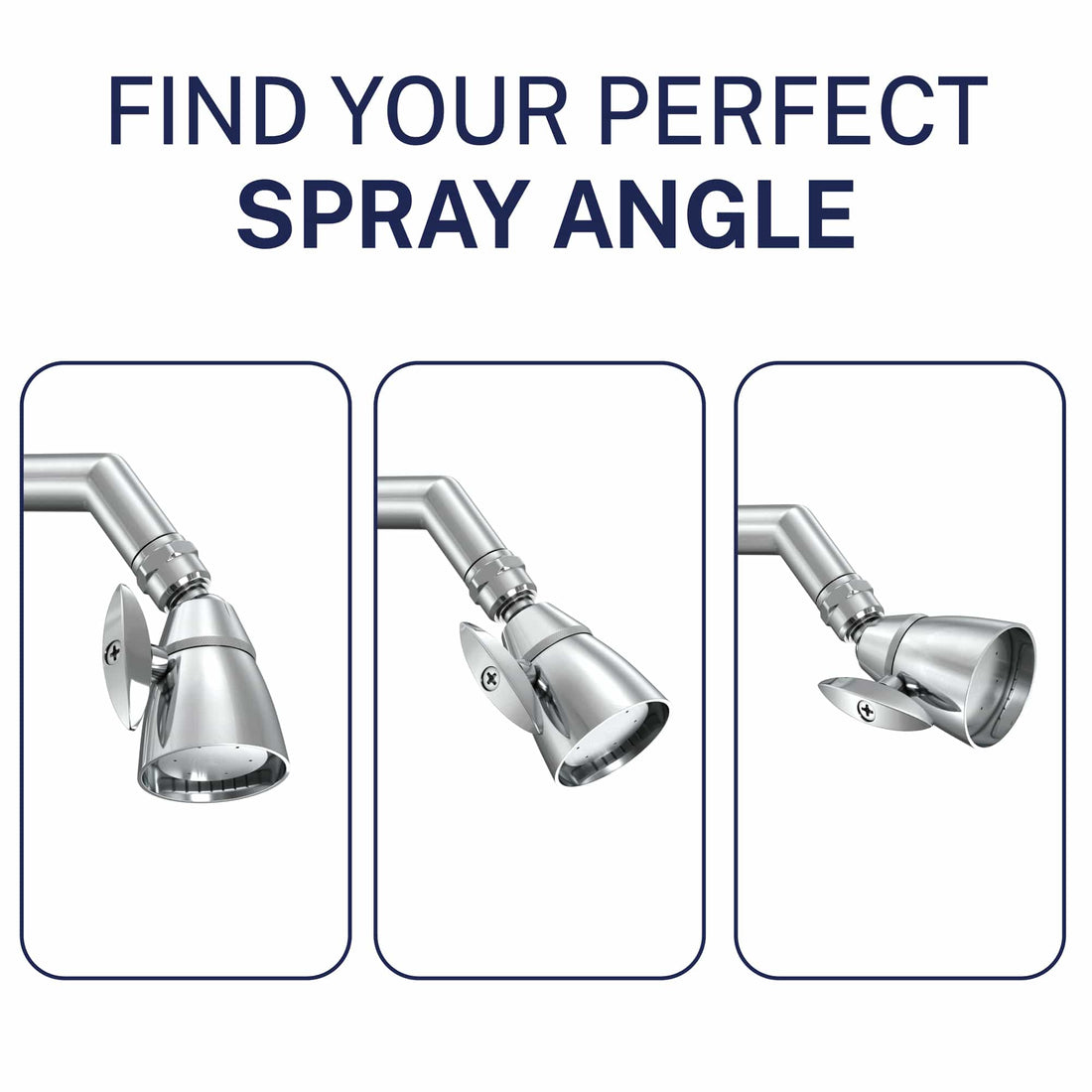 Adjustable Spray Angle All Metal 2-Inch High Pressure Shower Head Set - Complete Shower System with Valve and Trim Chrome / 2.5 GPM Chrome / 1.75 GPM - The Shower Head Store