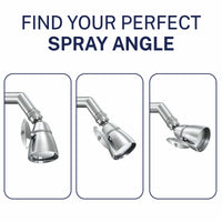 Adjustable Spray Angle All Metal 2-Inch High Pressure Shower Head Set - Complete Shower System with Valve and Trim Chrome / 2.5 GPM Chrome / 1.75 GPM - The Shower Head Store