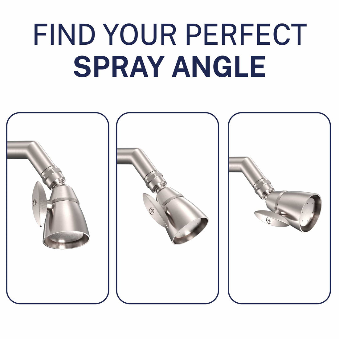 Spray Angle All Metal 2-Inch High Pressure Shower Head Set - Complete Shower System with Valve and Trim Brushed Nickel / 2.5 GPM Brushed Nickel / 1.75 GPM - The Shower Head Store