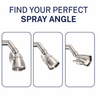 Spray Angle All Metal 2-Inch High Pressure Shower Head Set - Complete Shower System with Valve and Trim Brushed Nickel / 2.5 GPM Brushed Nickel / 1.75 GPM - The Shower Head Store