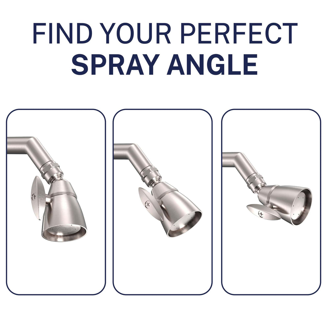 Spray Angle All Metal 2-Inch High Pressure Shower Head, Variable Pattern, 2.5 GPM - Brushed Nickel / 2.5 GPM - The Shower Head Store