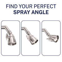 Spray Angle All Metal 2-Inch High Pressure Shower Head, Variable Pattern, 2.5 GPM - Brushed Nickel / 2.5 GPM - The Shower Head Store