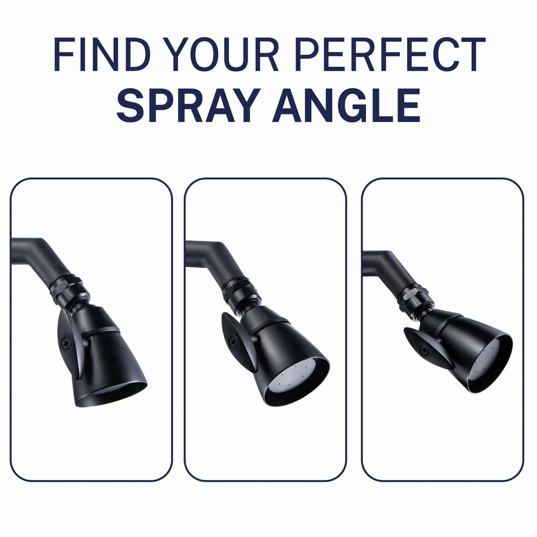 Spray Angle HammerHead Showers 2-Inch Shower Head Matte Black / 2.5 GPM Matte Black / 1.75 GPM - The Shower Head Store