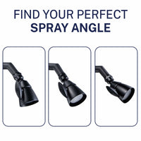 Spray Angle All Metal 2-Inch Shower Head Set - Complete Shower System with Valve and Trim Matte Black / 2.5 GPM Matte Black / 1.75 GPM - The Shower Head Store