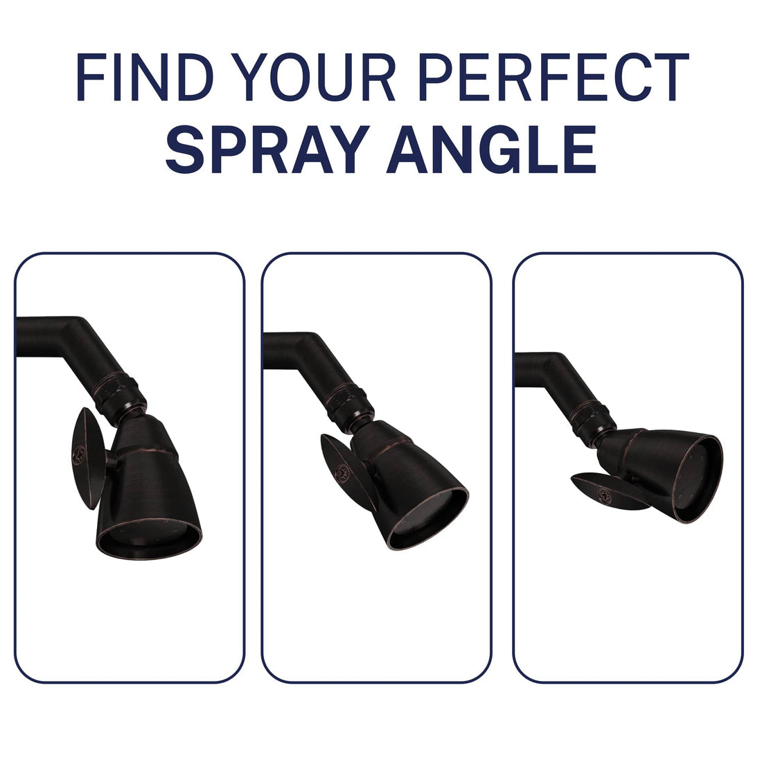 Spray Angle HammerHead Showers 2-Inch Shower Head Oil Rubbed Bronze / 2.5 GPM Oil Rubbed Bronze / 1.75 GPM - The Shower Head Store