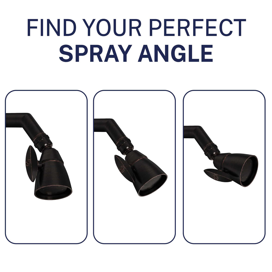 Spray Angle All Metal 2-Inch High Pressure Shower Head Set - Complete Shower System with Valve and Trim Oil Rubbed Bronze / 2.5 GPM Oil Rubbed Bronze / 1.75 GPM - The Shower Head Store
