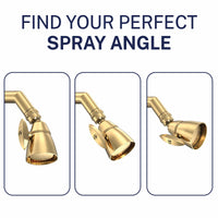 Spray Angle All Metal 2-Inch Shower Head Set - Complete Shower System with Valve and Trim Polished Brass / 2.5 GPM Polished Brass / 1.75 GPM - The Shower Head Store