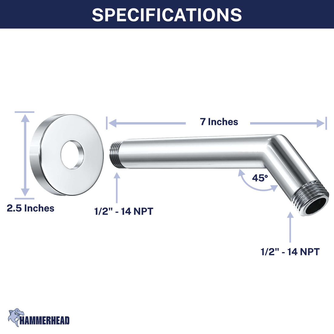 Shower Arm Dimensions 1-Handle Shower Valve System with 3-Spray Handheld Shower Head Chrome / 2.5 GPM Chrome / 1.75 GPM - The Shower Head Store
