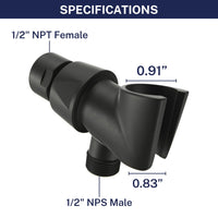 Specifications Handheld Shower Head Holder Matte Black - The Shower Head Store