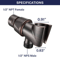 Specifications Handheld Shower Head Holder Oil Rubbed Bronze - The Shower Head Store