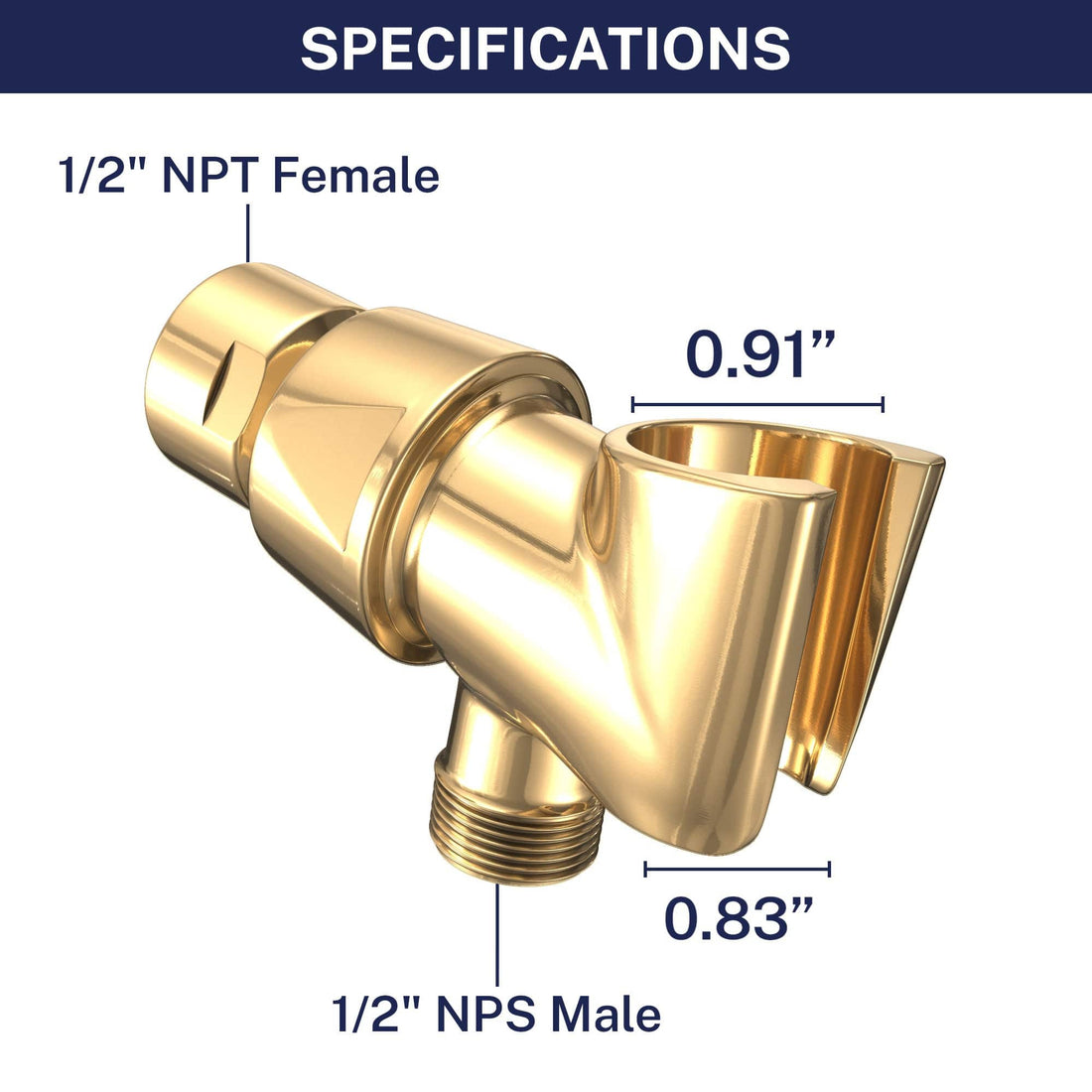 Specifications Handheld Shower Head Holder Polished Brass - The Shower Head Store