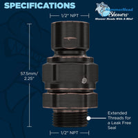 Specifications of Swivel Adapter with Extended Threads for a Leak Free Seal HammerHead Showers Oil Rubbed Bronze - The Shower Head Store