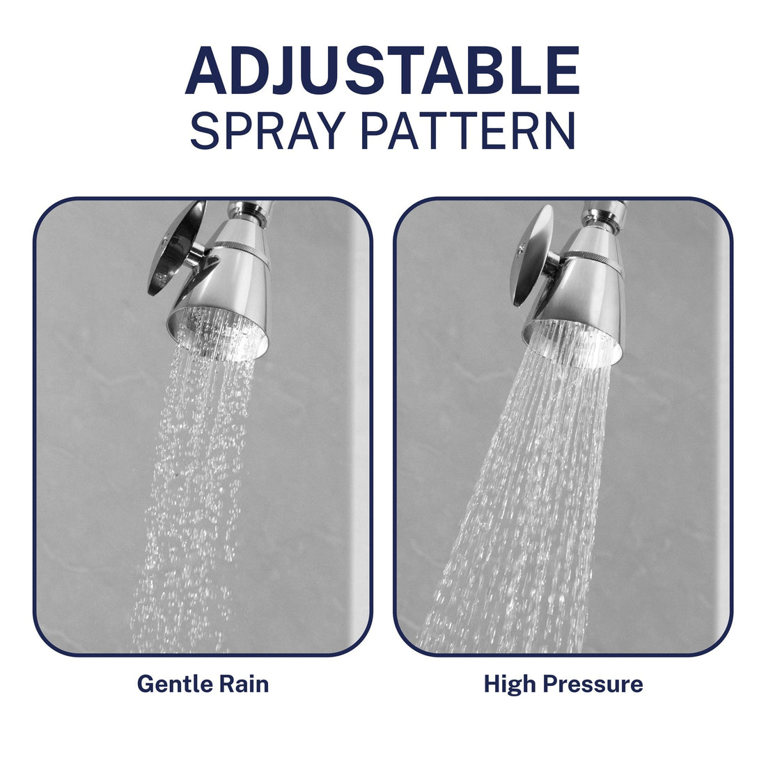 Adjustable Spray Pattern All Metal 2-Inch High Pressure Shower Head, Variable Pattern, 2.5 GPM - Brushed Nickel / 2.5 GPM - The Shower Head Store