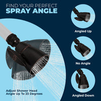 Adjustable Angle Fixed Small Shower Head Adjusts Angle Up to 23 Degrees Oil Rubbed Bronze / 2.5 - The Shower Head Store