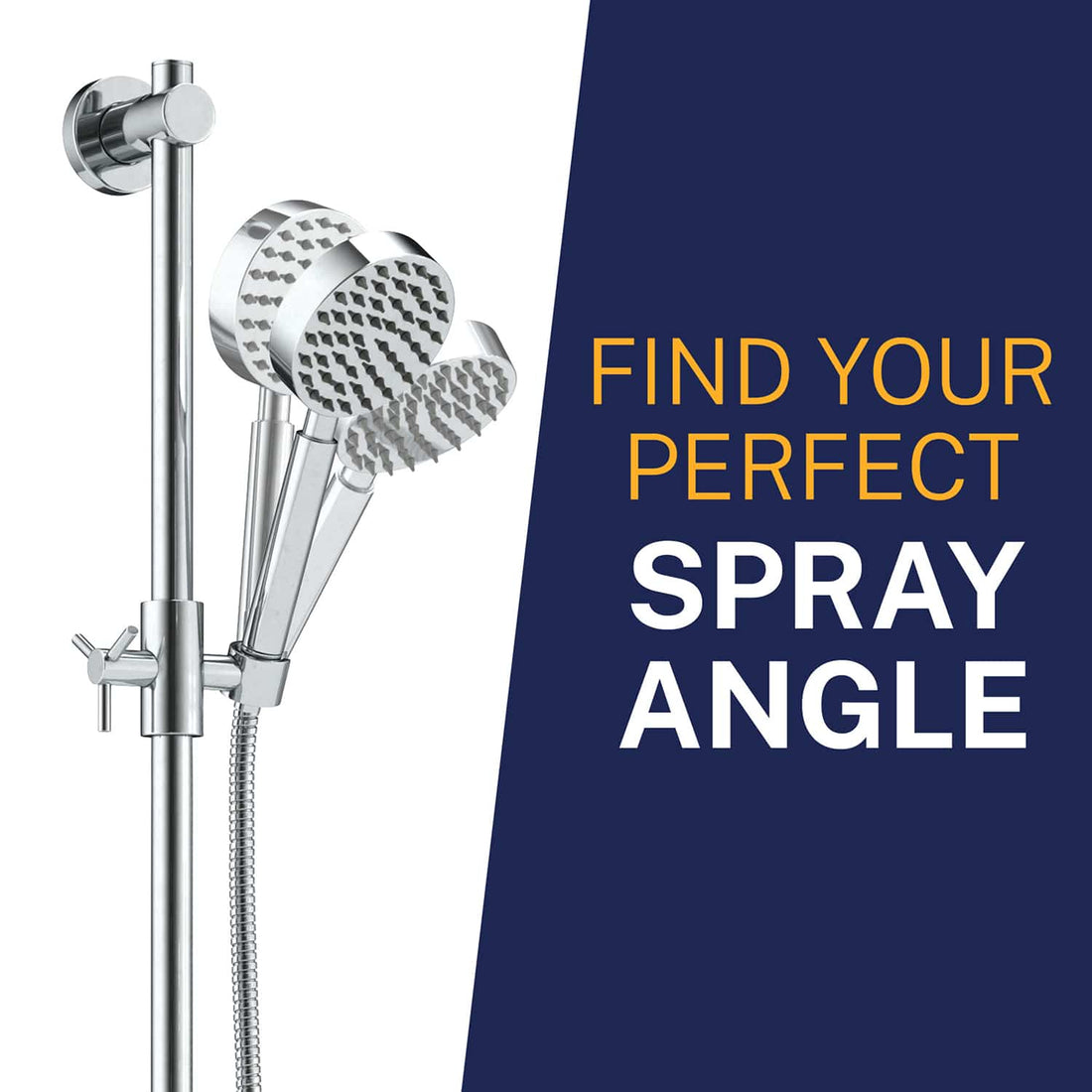 Spray Angle All Metal Shower Slide Bar for Hand Held Shower Heads Chrome - The Shower Head Store