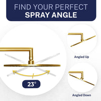Features 12 Inch Rain Shower Head with Arm Brushed Gold / 2.5 - The Shower Head Store