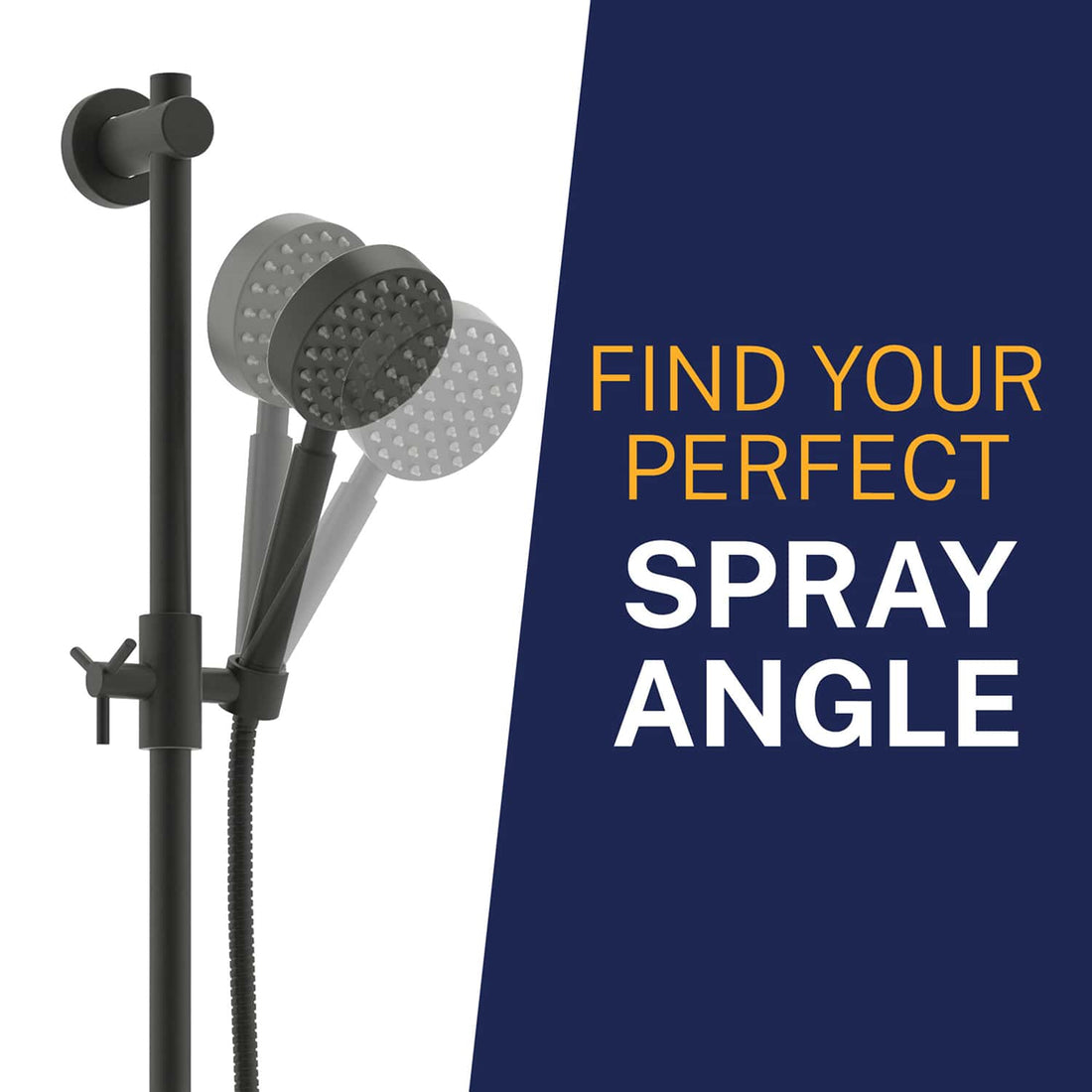 Spray Angle All Metal Shower Slide Bar for Hand Held Shower Heads Matte Black - The Shower Head Store