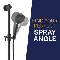 Spray Angle ALL Metal Shower Slide Bar with Hand Held Shower Head & Hose Matte Black / 2.5 GPM Matte Black / 1.75 GPM - The Shower Head Store