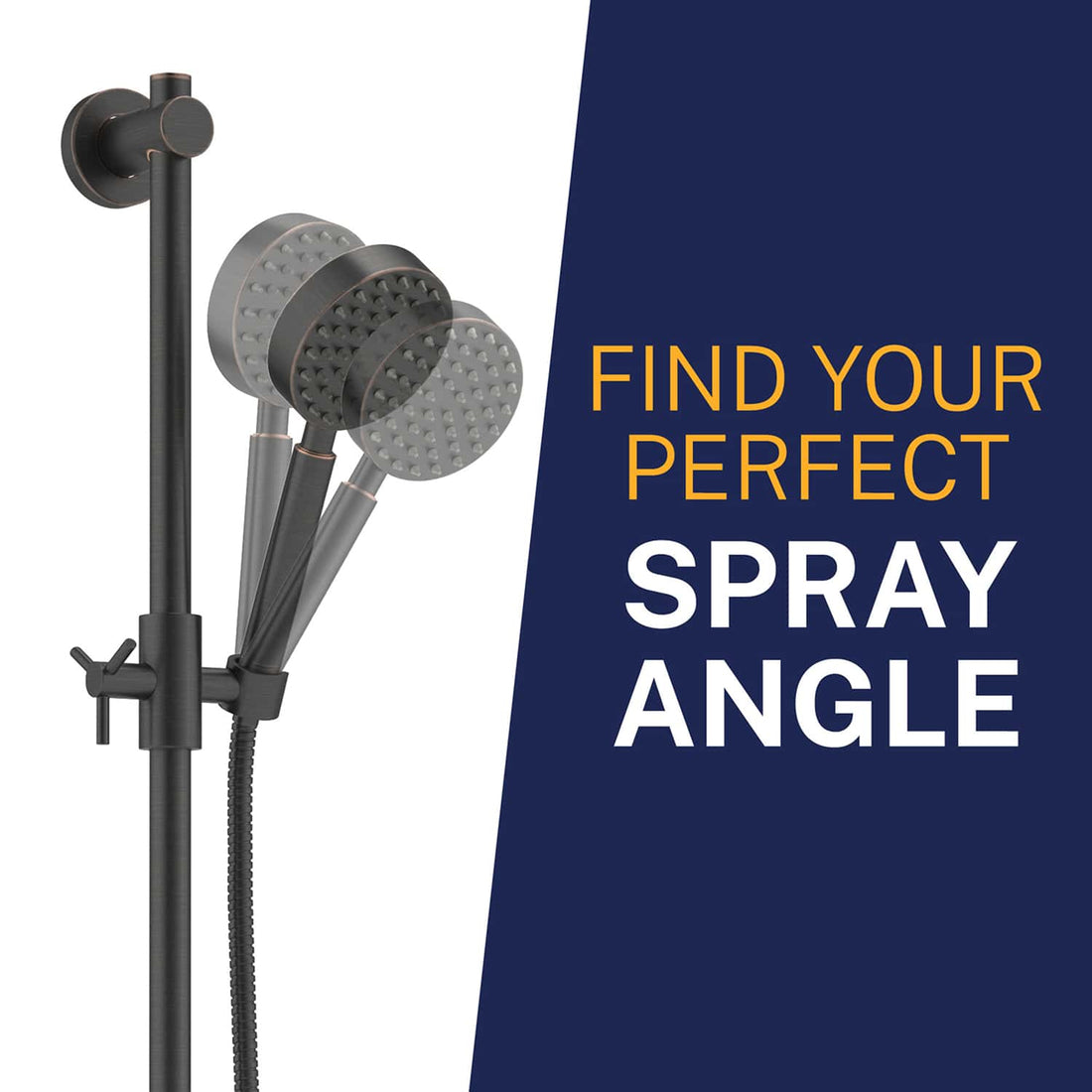 Spray Angle All Metal Shower Slide Bar for Hand Held Shower Heads Oil Rubbed Bronze - The Shower Head Store