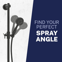 Adjustable Angle Slide Bar with 3-Spray Hand Held Shower Head & Hose Matte Black  / 2.5 - The Shower Head Store
