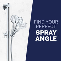 Adjustable Angle Slide Bar with 3-Spray Hand Held Shower Head & Hose Chrome / 2.5 - The Shower Head Store