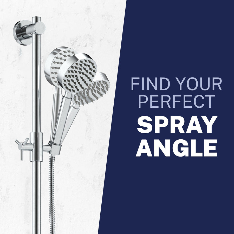 Find Your Ideal Spray Angle Dual Shower Head with Slide Bar Set Chrome / 2.5 GPM  Chrome / 1.75 GPM- The Shower Head Store