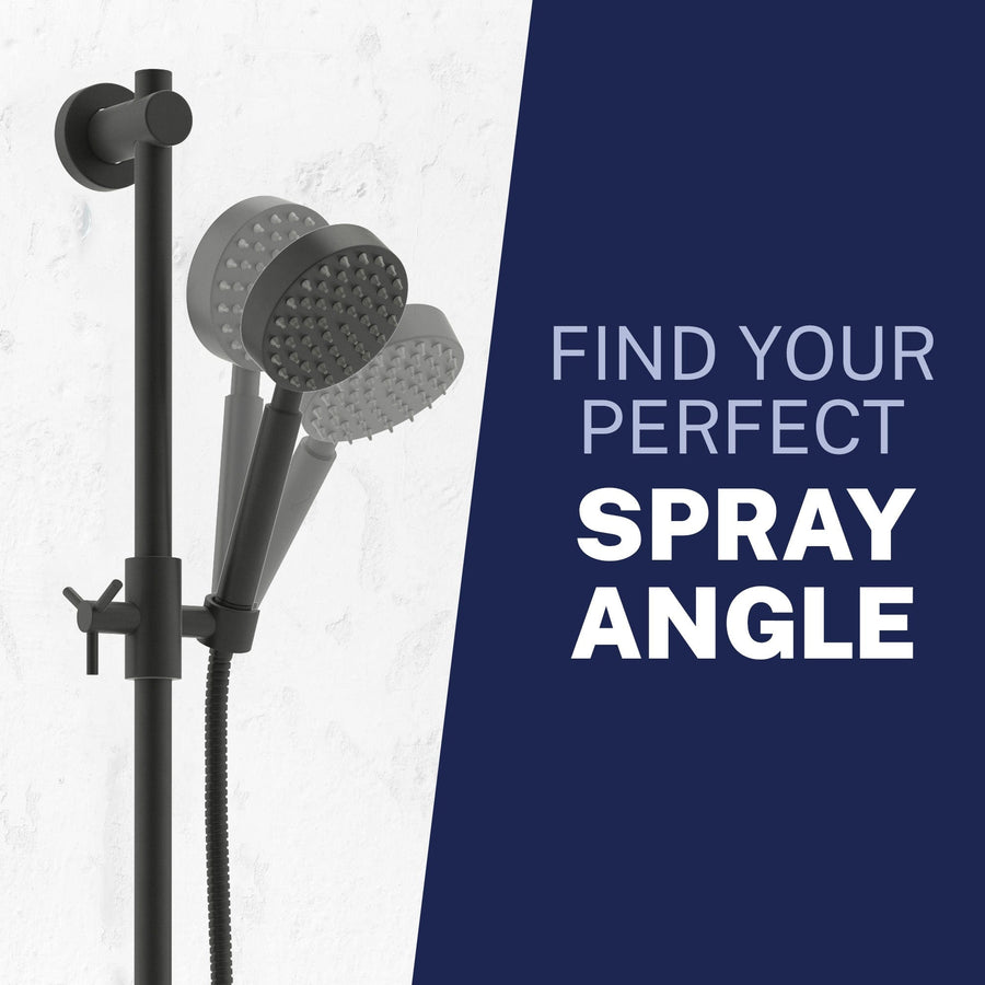 Adjustable Angle Slide Bar with Low Flow 1-Spray Handheld Shower Head Set Matte Black / 1.75 - The Shower Head Store