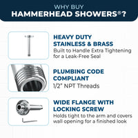 Superior Quality 6" Straight Shower Arm Chrome - The Shower Head Store