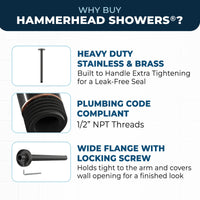 Superior Quality Straight Shower Arm Oil Rubbed Bronze / 12 Inch - The Shower Head Store