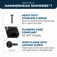 Superior Quality Straight Shower Arm Oil Rubbed Bronze / 6 Inch - The Shower Head Store 