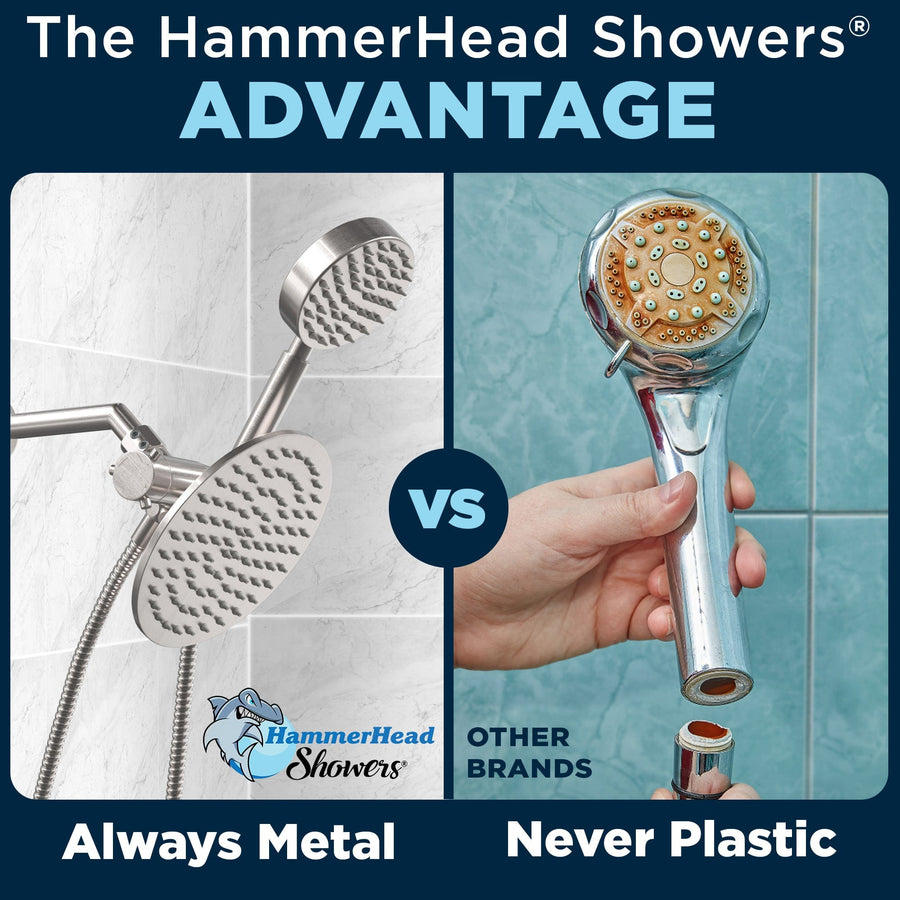 Infographic 1-Spray Dual Shower Head Brushed Nickel / 2.5 - The Shower Head Store