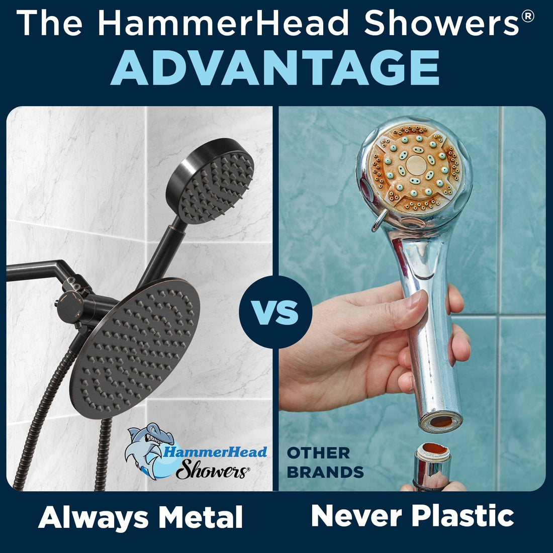 The HammerHead Showers Advantage Always Metal Never Plastic Oil Rubbed Bronze 2 - The Shower Head Store