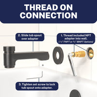 Thread On Connection Spring Loaded Tub Spout Oil Rubbed Bronze - The Shower Head Store