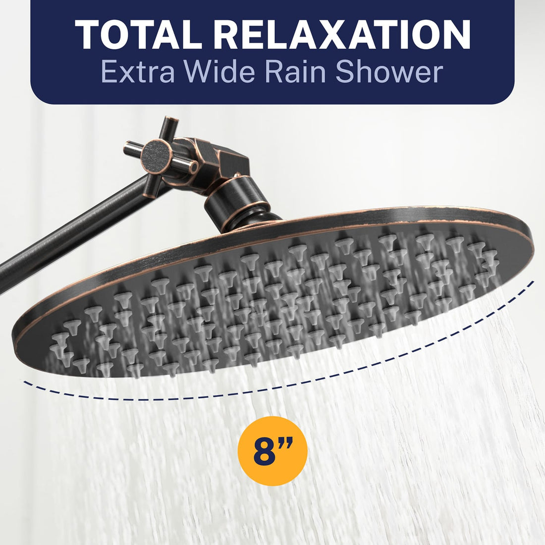 Extra Wide Rain Shower Built to Last 3-Spray Dual with Adjustable Arm Oil Rubbed Bronze / 2.5 GPM - The Shower Head Store
