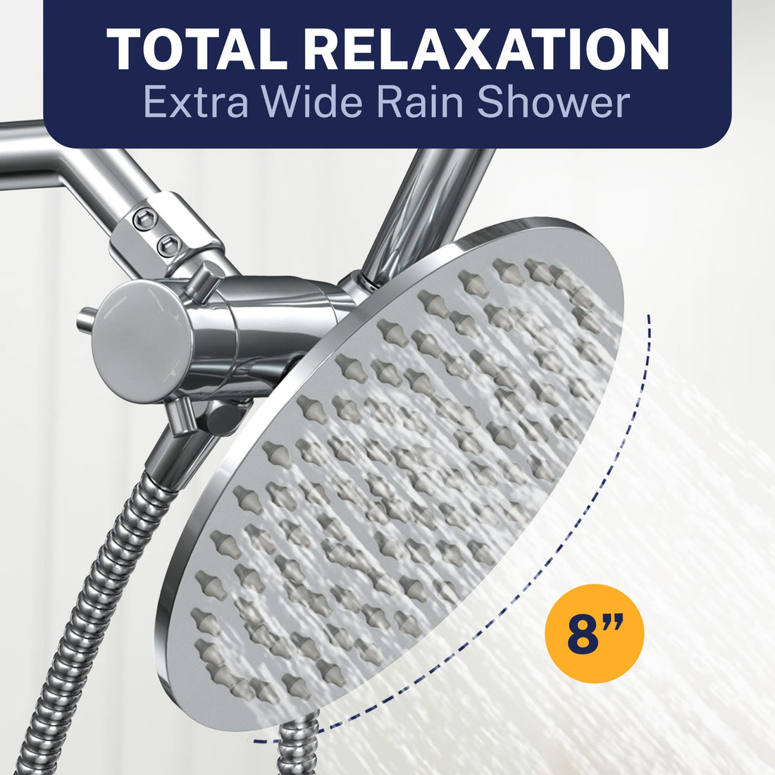 Total Relaxation 1-Spray Dual Shower Head Chrome / 2.5 - The Shower Head Store