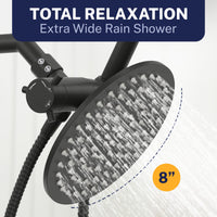 Total Relaxation 1-Spray Dual Shower Head Matte Black / 2.5 - The Shower Head Store