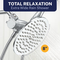Total Relaxation All Metal 3-Spray Dual Shower Head Combo Chrome / 2.5 GPM - The Shower Head Store