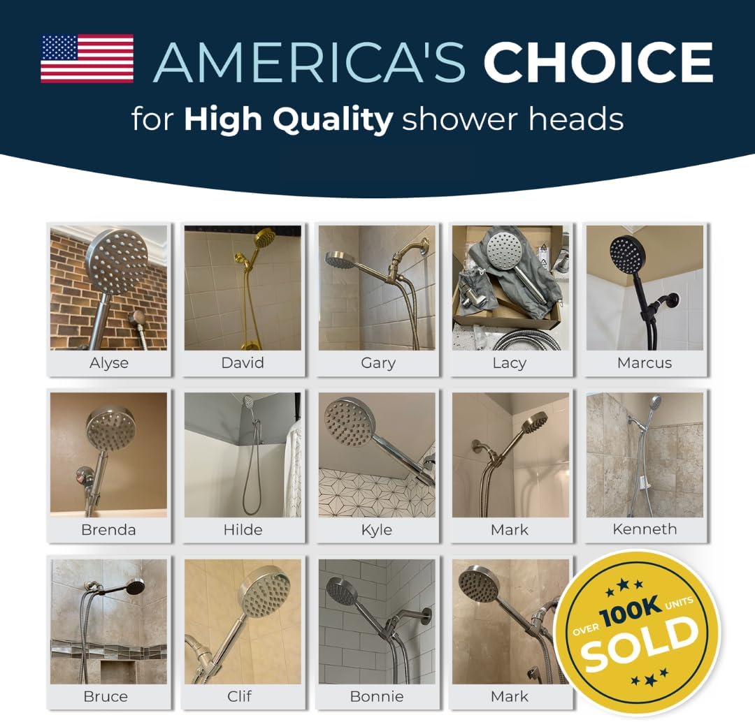 Americas Choice 3-Spray Dual Shower Head Brushed Nickel / 2.5 - The Shower Head Store